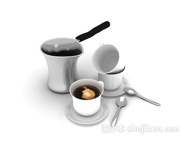 咖啡制作杯碟3d模型下载