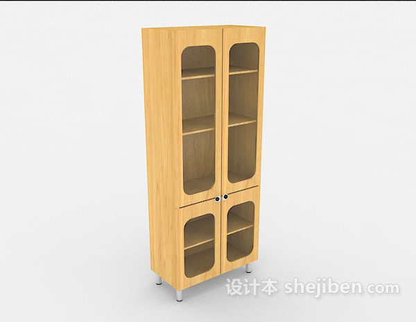 现代家庭简约展示柜3d模型下载