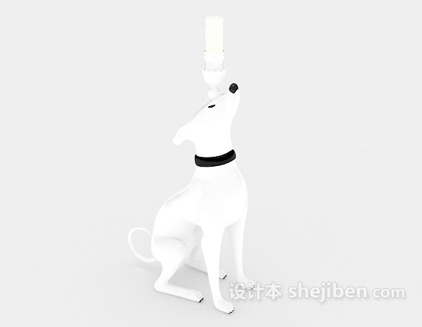 小狗造型烛台灯3d模型下载