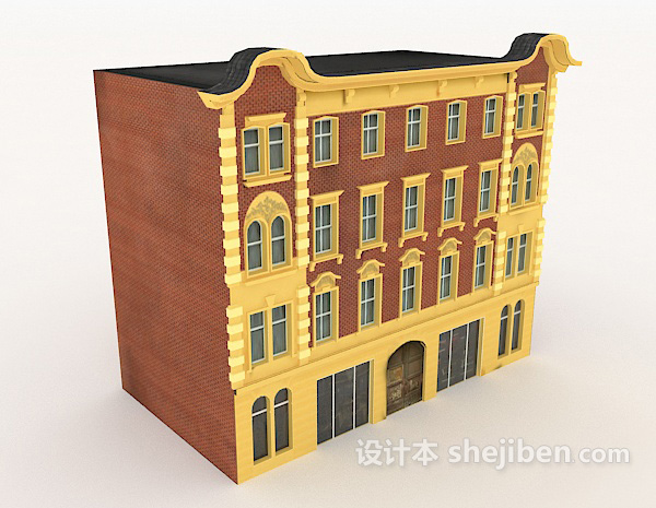 欧式风格大楼建筑3d模型下载