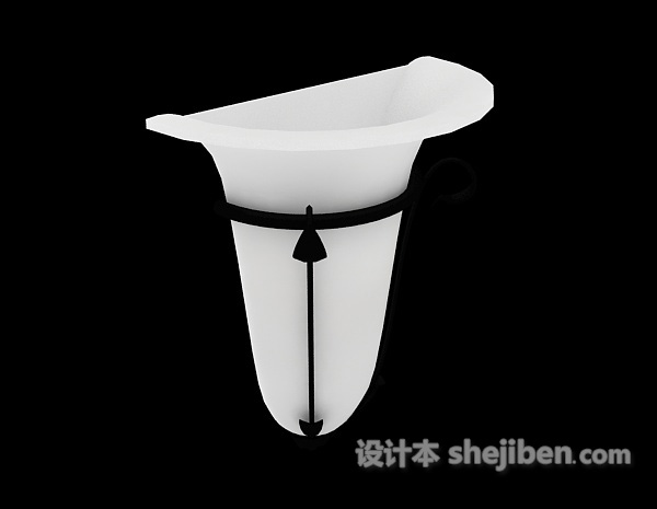 简约白色家居壁灯3d模型下载