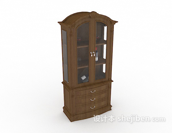 欧式简约家居展示柜3d模型下载