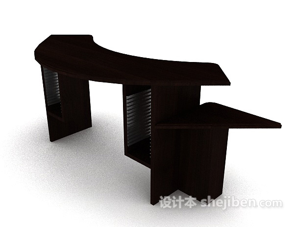棕色小型班台3d模型下载