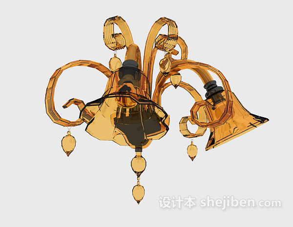 金色精致壁灯3d模型下载
