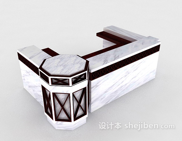 欧式简约班台3d模型下载