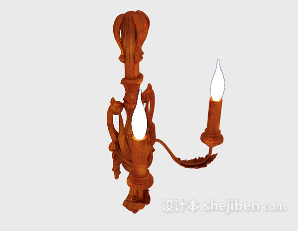 传统欧式简约壁灯3d模型下载