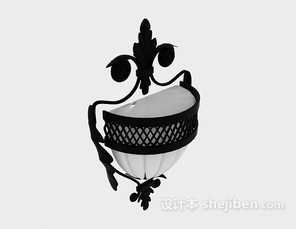 欧式风格复古壁灯3d模型下载