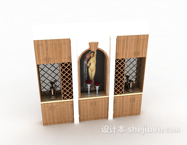 个性家居展示柜3d模型下载