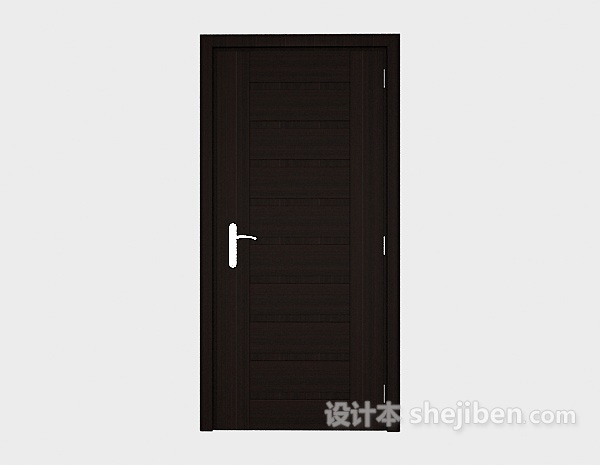 简约大方实木门3d模型下载