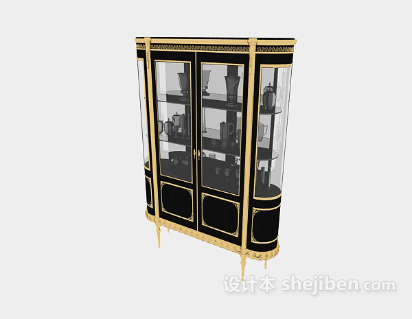 简约家居展示柜3d模型下载