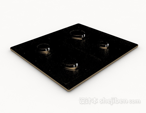 四孔煤气灶台3d模型下载