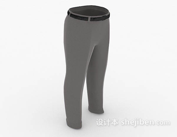 男士长裤3d模型下载