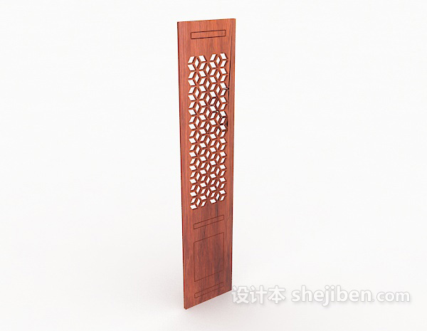 中式传统实木门3d模型下载