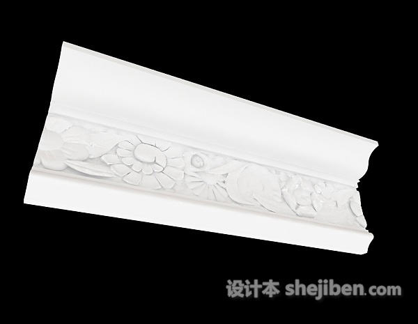 白色欧式石膏线3d模型下载