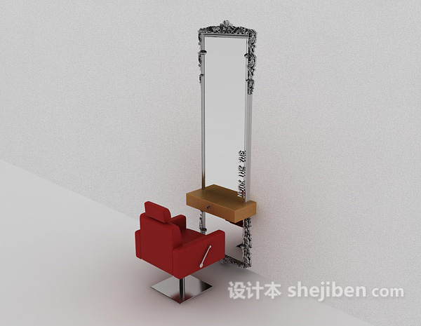 常见理发店镜子3d模型下载