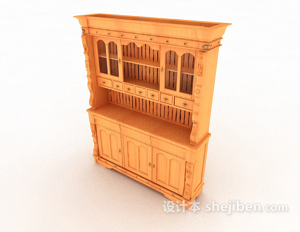 黄色家居展示柜3d模型下载