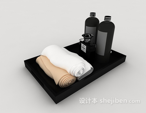 卫浴毛巾、沐浴露3d模型下载