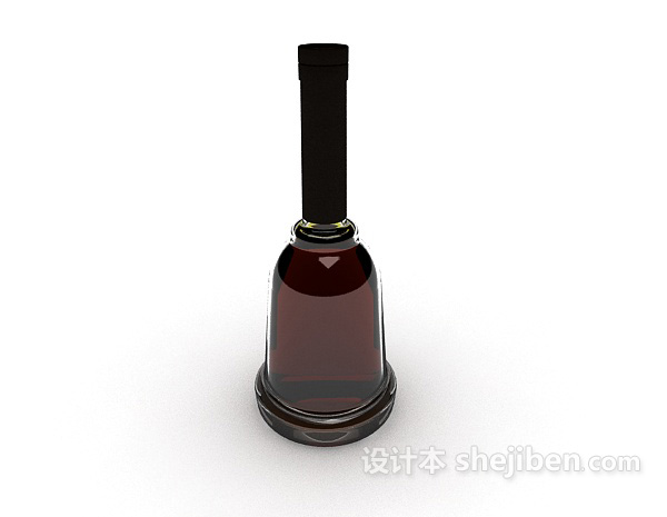 一支红酒3d模型下载