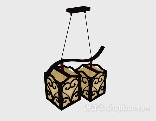 欧式风格复古吊灯3d模型下载