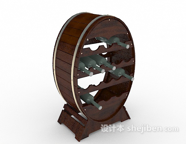 古典酒柜3d模型下载