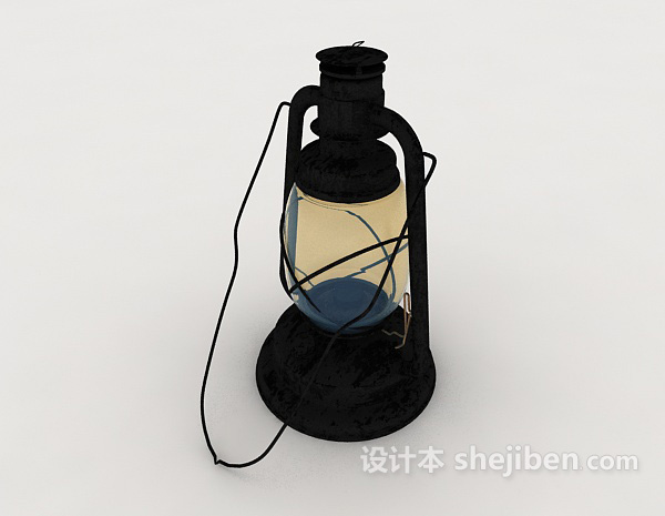 煤油灯3d模型下载