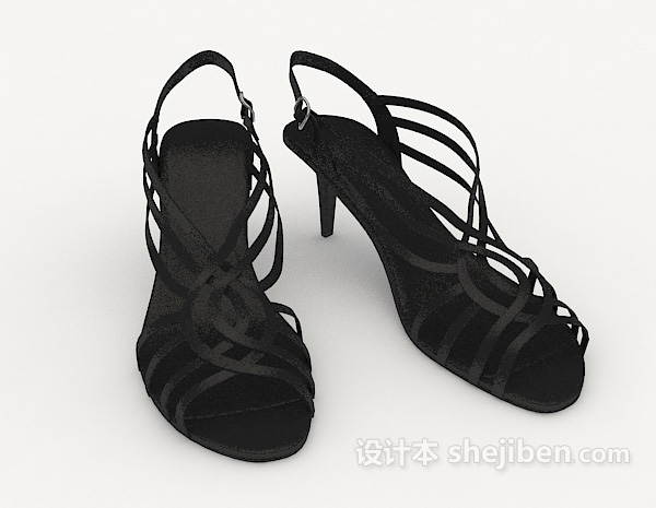 女士细跟凉鞋3d模型下载