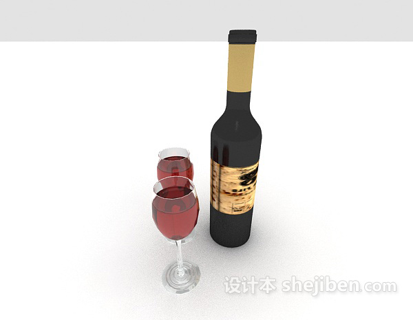 国外高档红酒3d模型下载