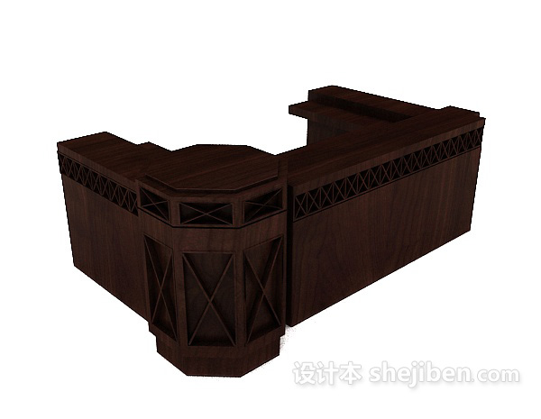 欧式复古酒店班台3d模型下载