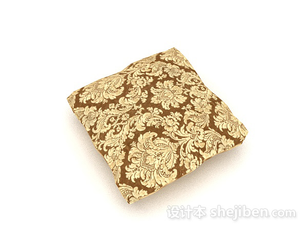 刺绣花纹抱枕3d模型下载