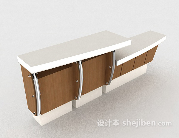 简约大方实木班台3d模型下载