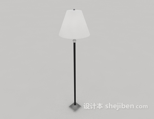 白色家居简约落地灯3d模型下载