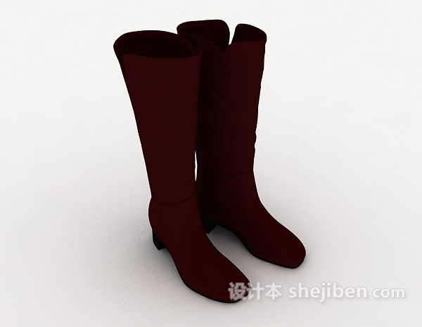 现代女士长筒靴3d模型下载