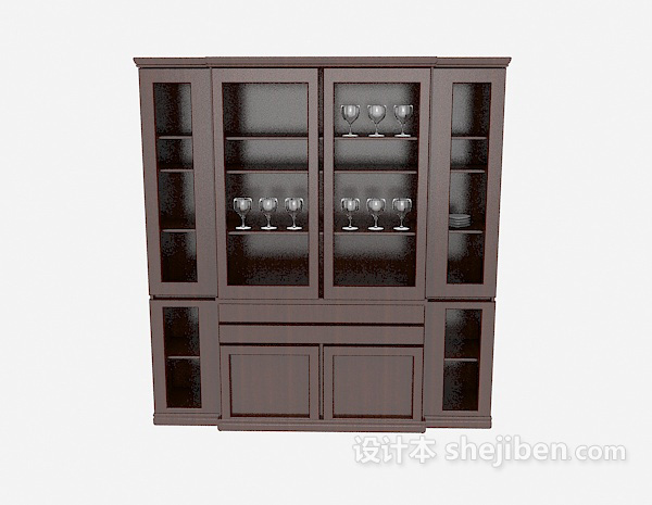 现代家居储物柜3d模型下载
