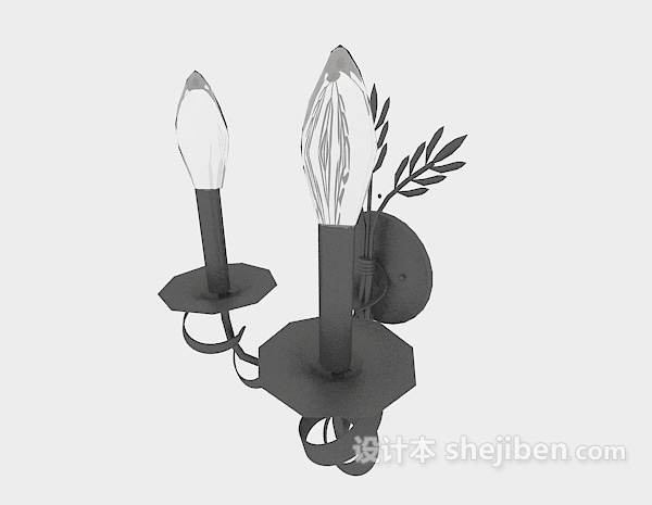 简单居家壁灯3d模型下载