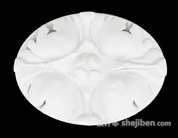 白色石膏灯盘结构3d模型下载