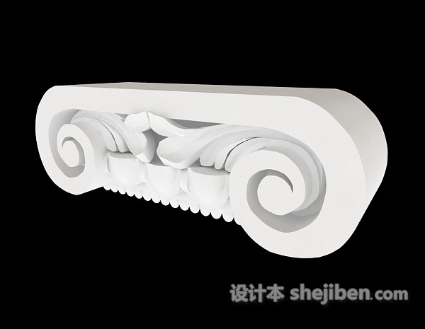 白色石材小构件3d模型下载