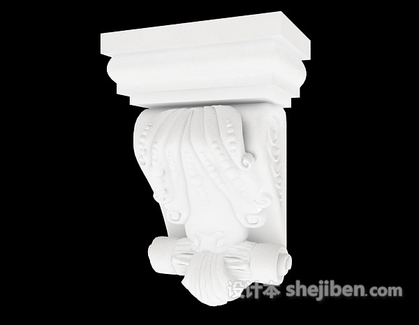 现代白色建筑构件3d模型下载