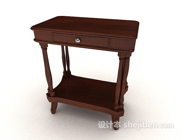 实木欧式抽屉柜3d模型下载