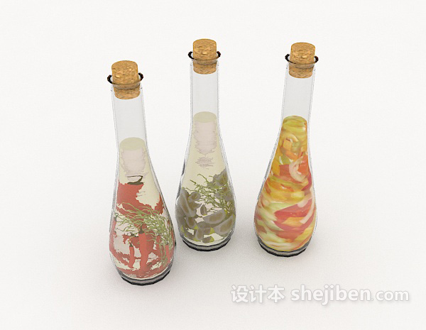 瓶装泡菜3d模型下载