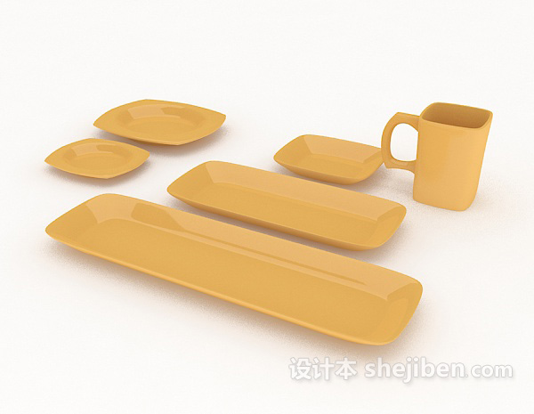 现代居家餐具3d模型下载