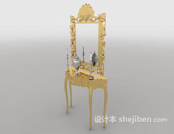 欧式居家梳妆镜3d模型下载