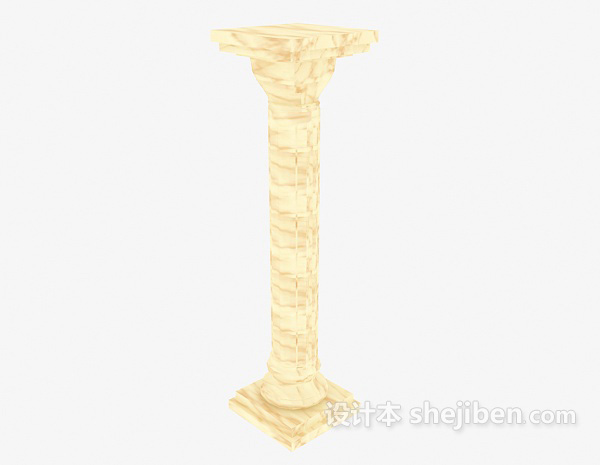 简约石柱结构3d模型下载