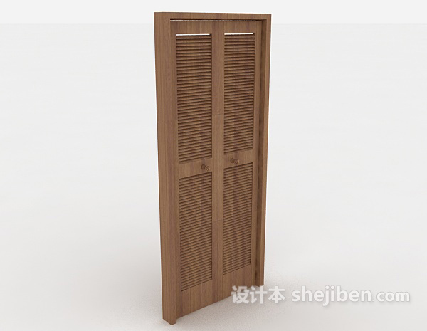 现代简约木门3d模型下载
