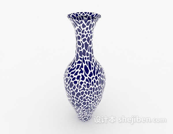 青花瓷瓶3d模型下载