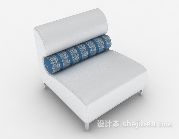 简约淡雅单人沙发3d模型下载