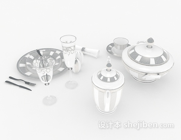 家居餐具3d模型下载