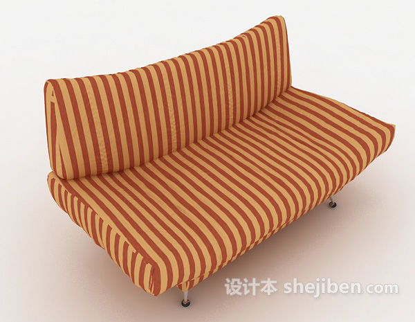 条纹双人沙发3d模型下载