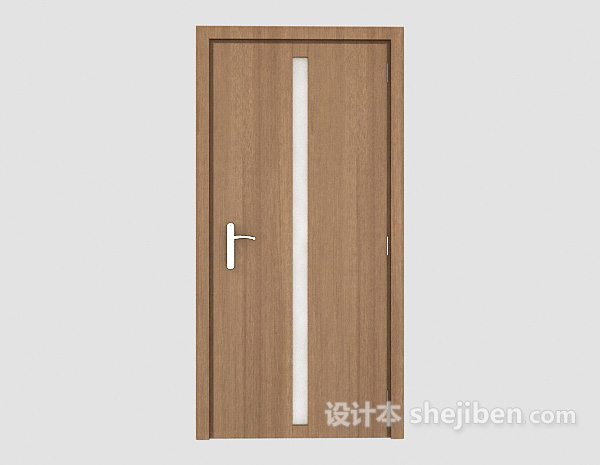 简约实木家居门3d模型下载