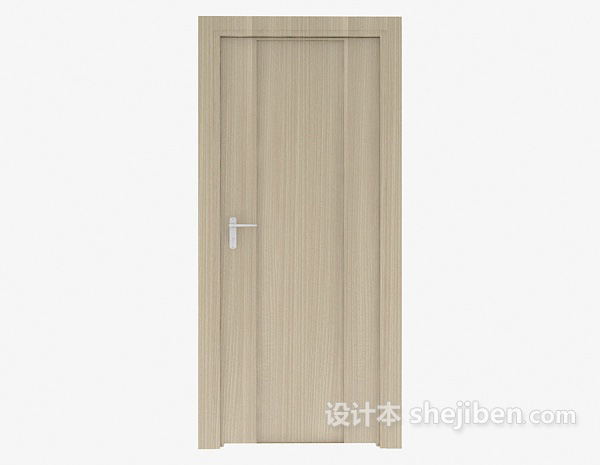 简单灰色实木门3d模型下载