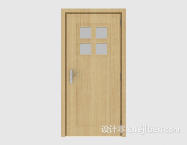 居家简约实木房门3d模型下载